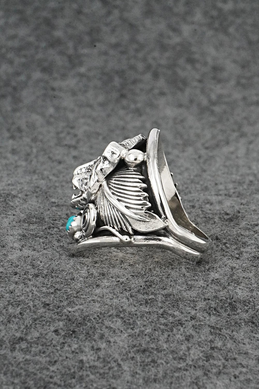 Turquoise & Sterling Silver Ring - Darrell Morgan - Size 10