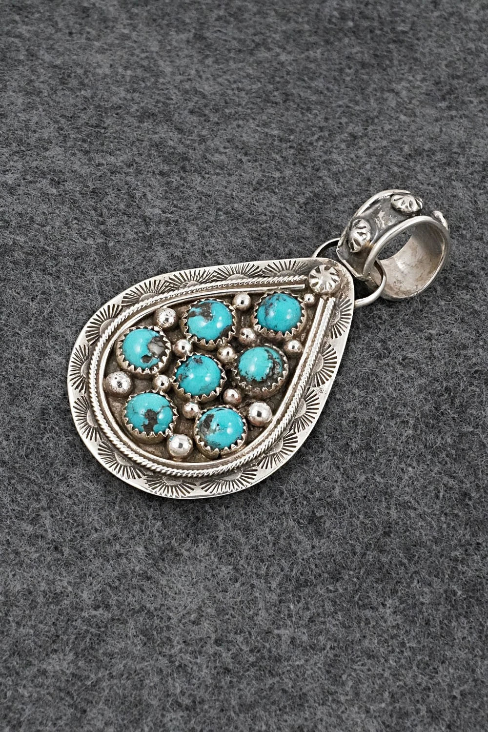 Turquoise & Sterling Silver Pendant - Priscilla Reeder
