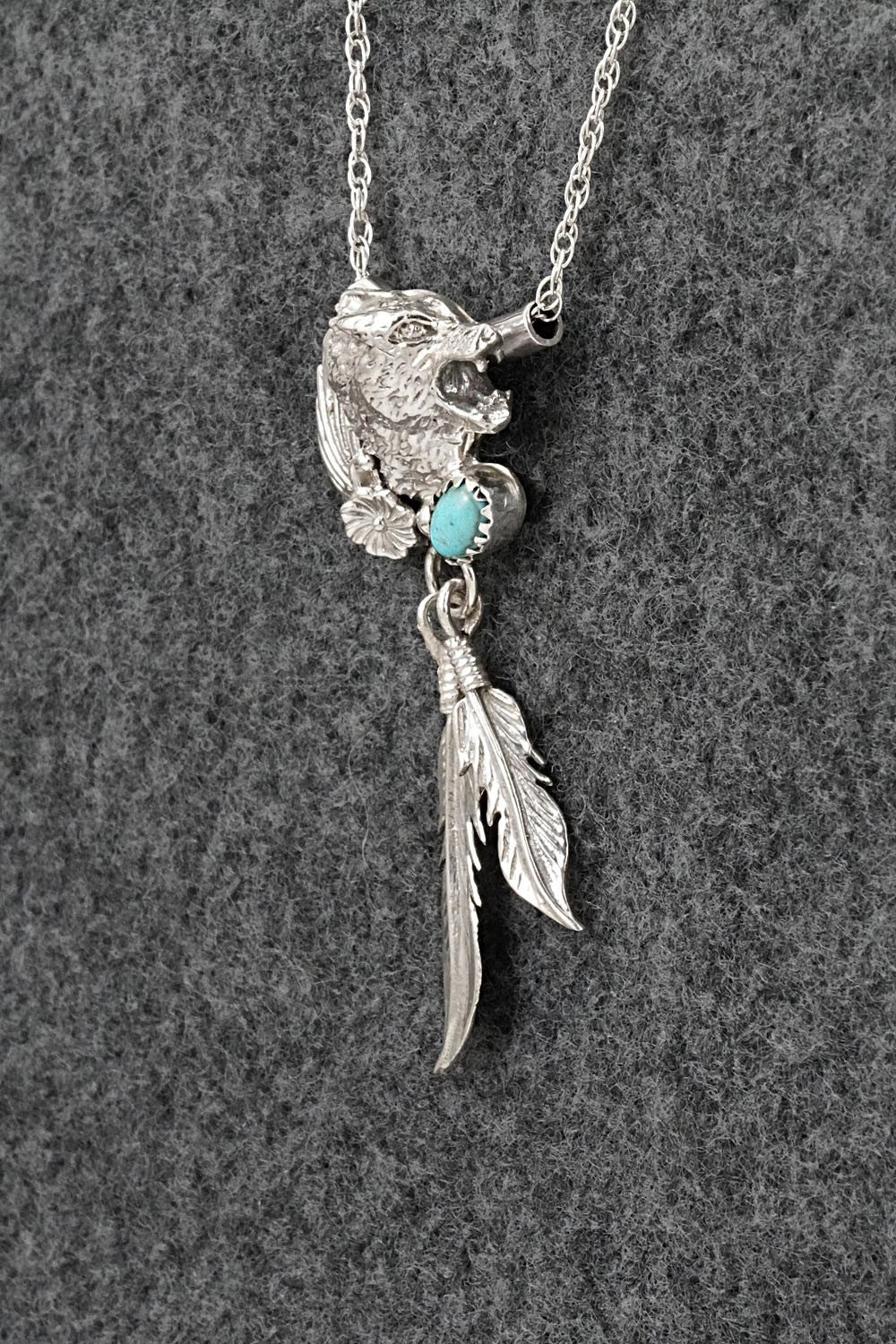 Turquoise & Sterling Silver Necklace - Genevieve Francisco