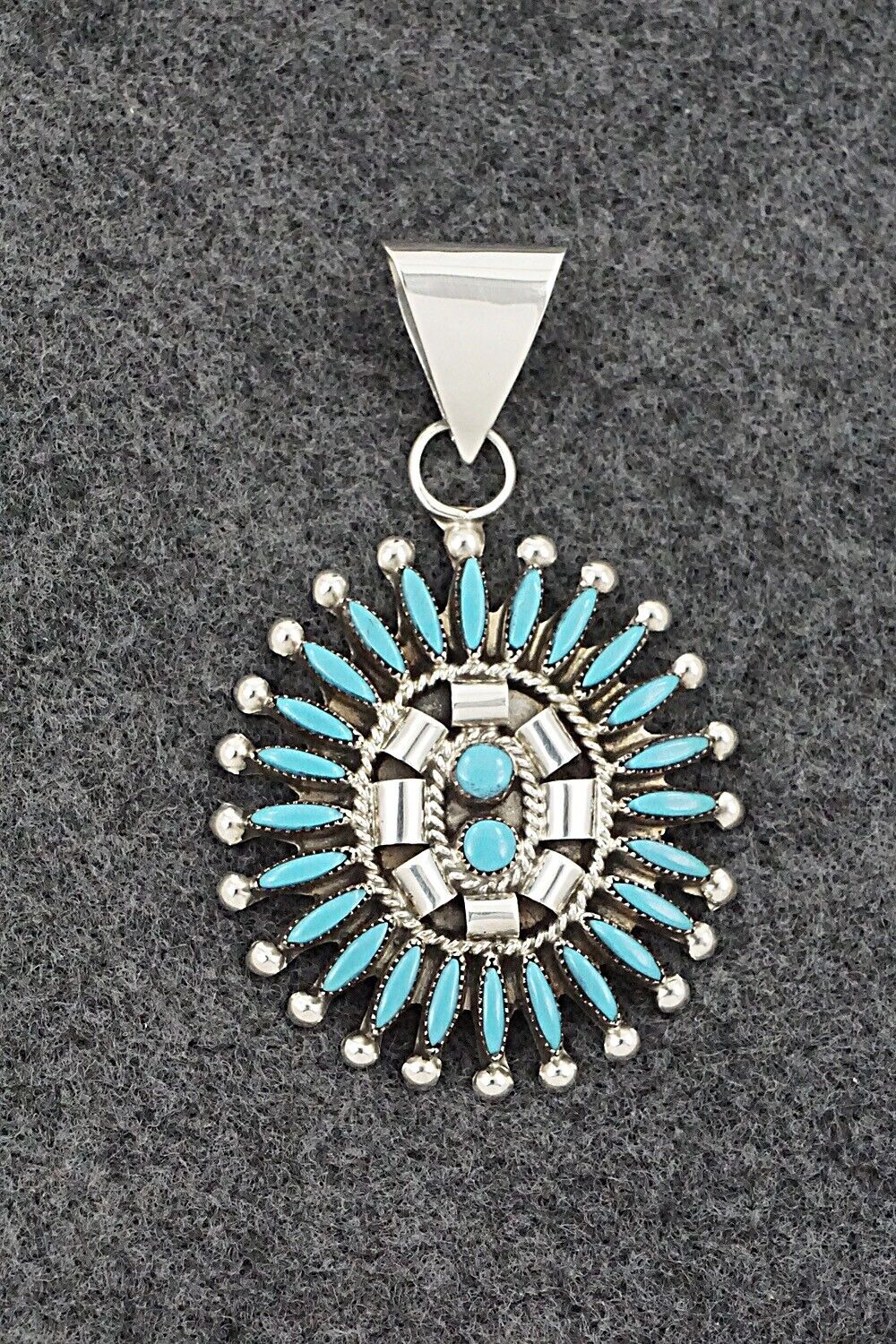 Turquoise & Sterling Silver Pendant - Dan Etsate