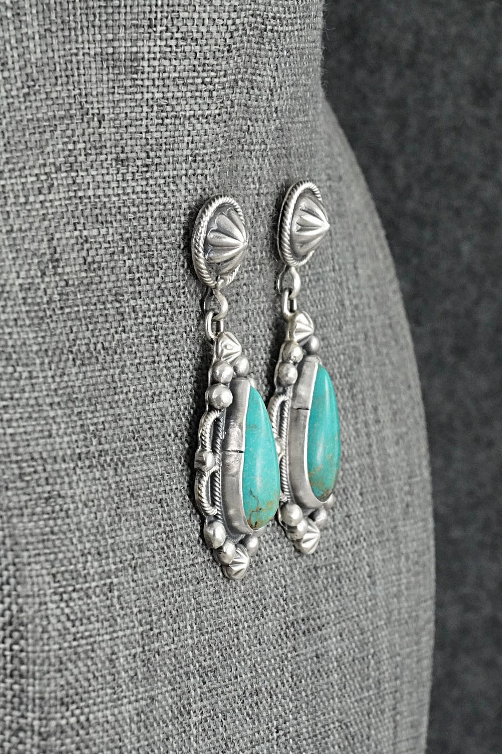 Turquoise & Sterling Silver Earrings - Darrin Livingston