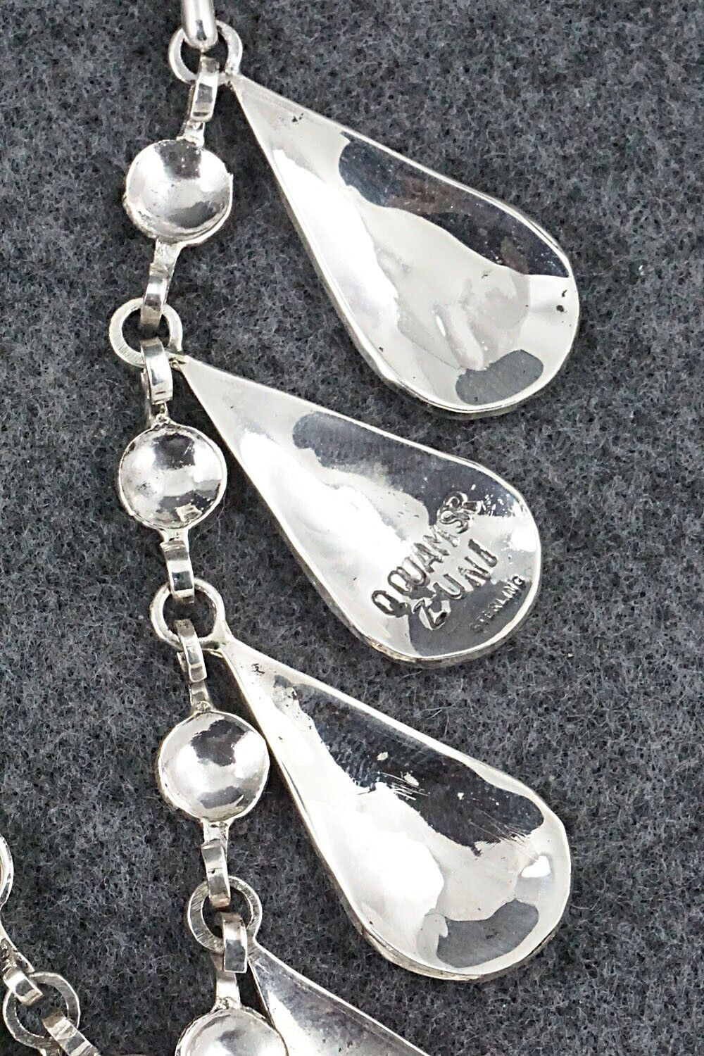 Multi Stone & Sterling Silver Inlay Necklace - Quintin Quam Sr.