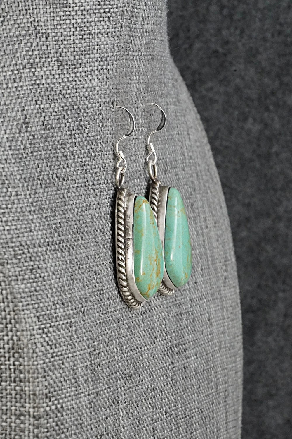 Turquoise & Sterling Silver Earrings - Leona Delgarito