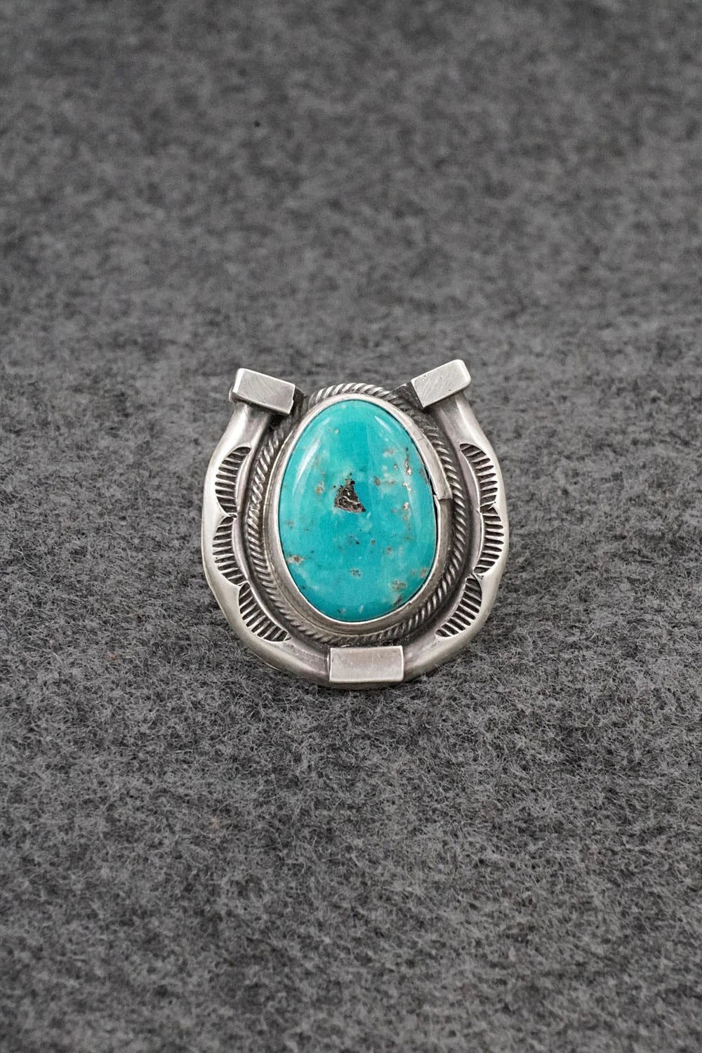 Turquoise & Sterling Silver Ring - Bobby Johnson - Size 7.5