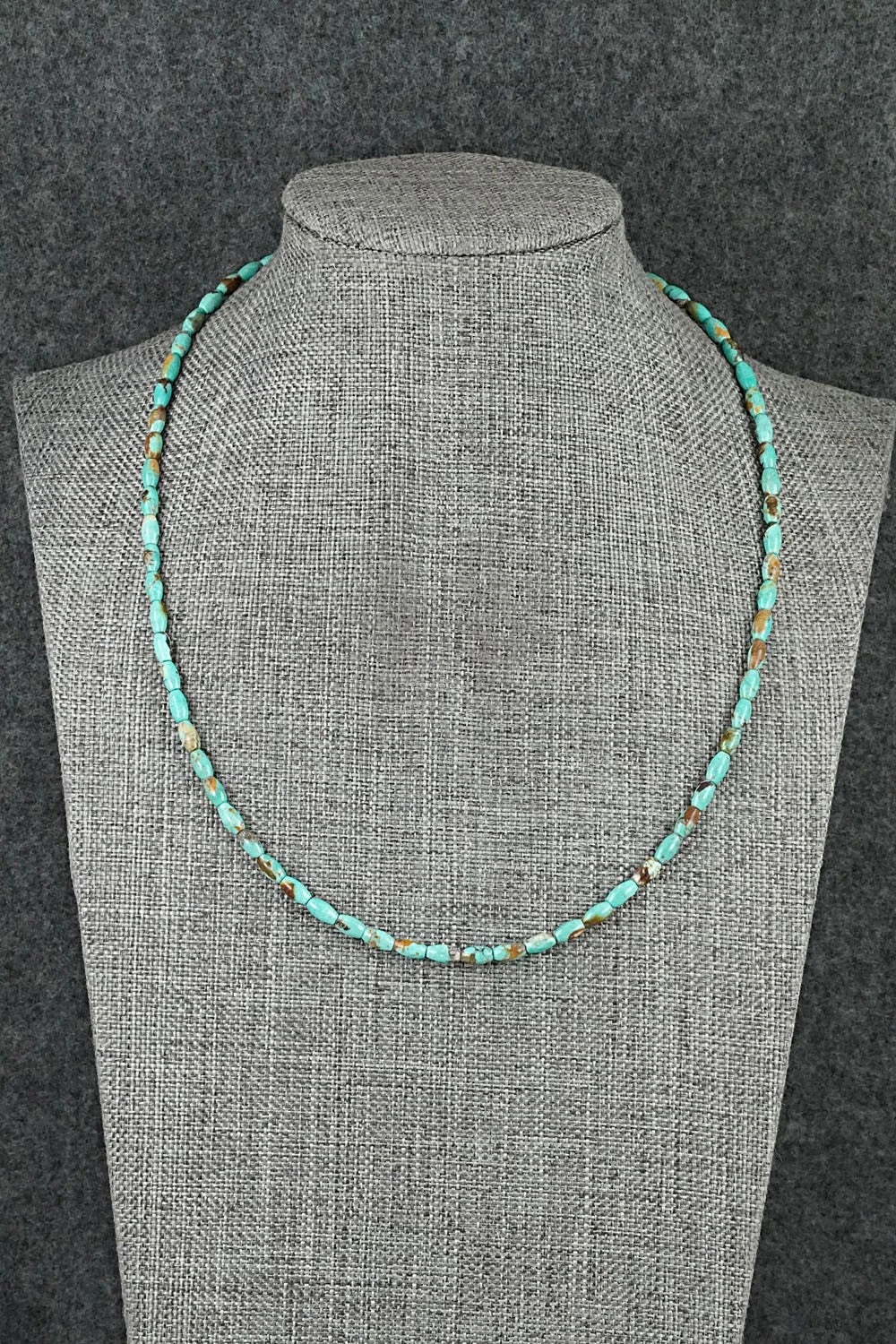 Turquoise & Sterling Silver Necklace 17" - Doreen Jake