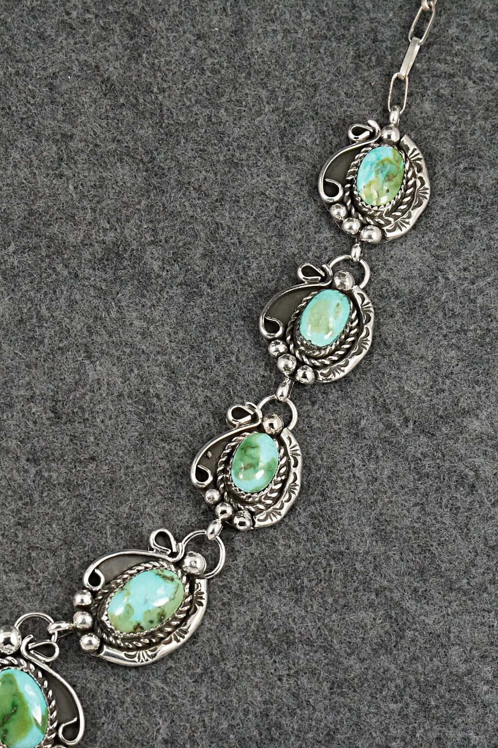 Turquoise & Sterling Silver Necklace and Earrings Set - Phil Nez