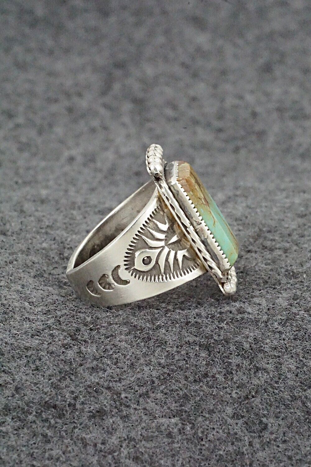 Turquoise & Sterling Silver Ring - Adrienne Gordon - Size 9
