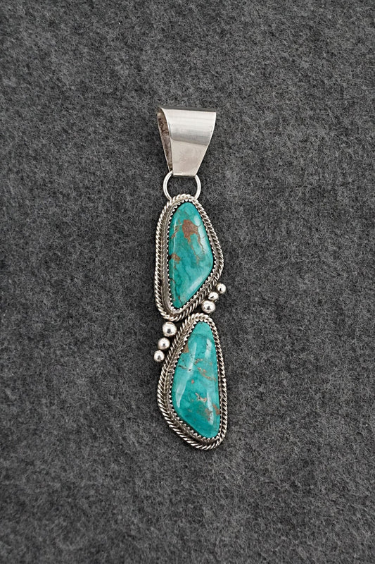 Turquoise & Sterling Silver Pendant - Eunise Wilson