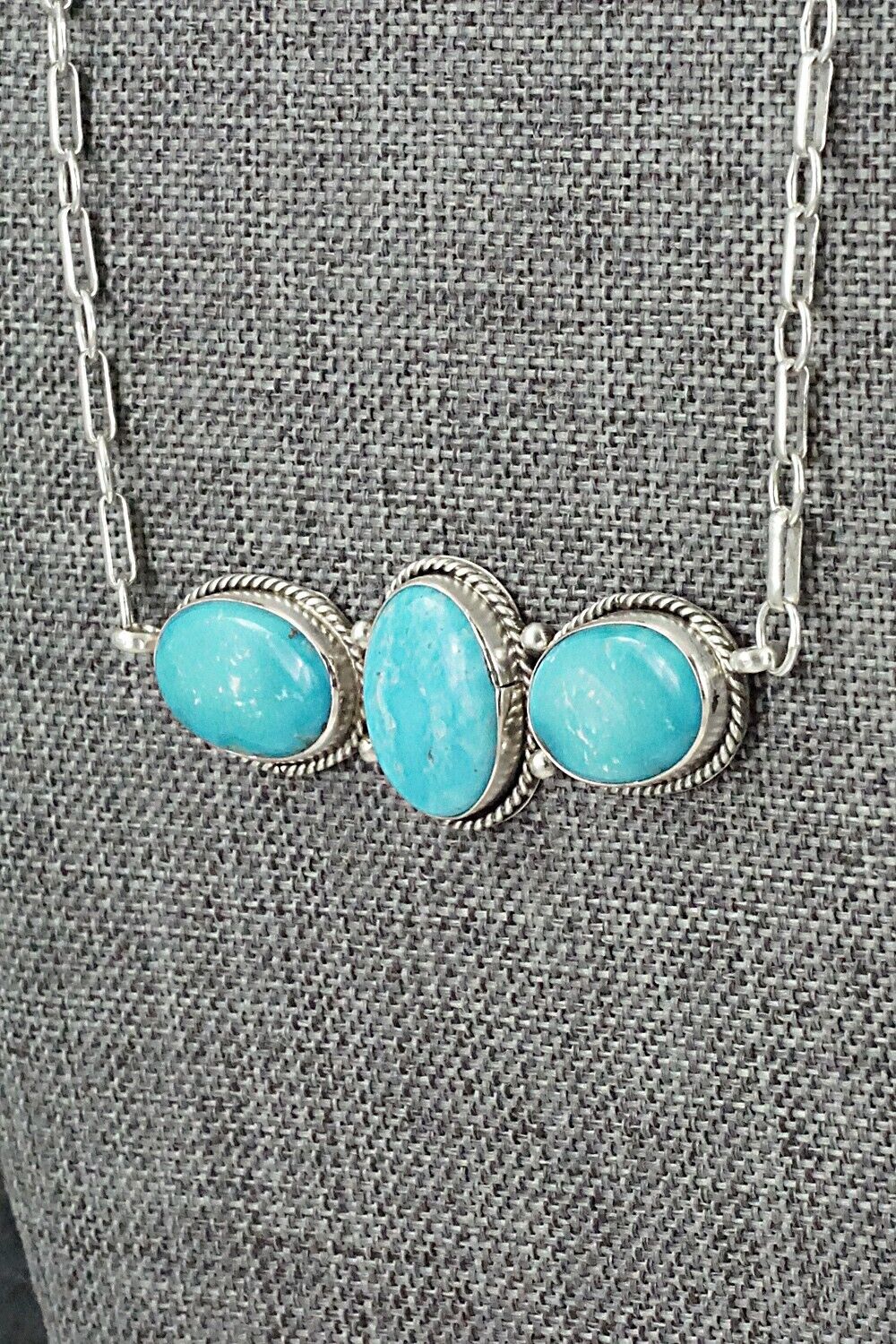 Turquoise & Sterling Silver Necklace and Earrings Set - Rena Begay