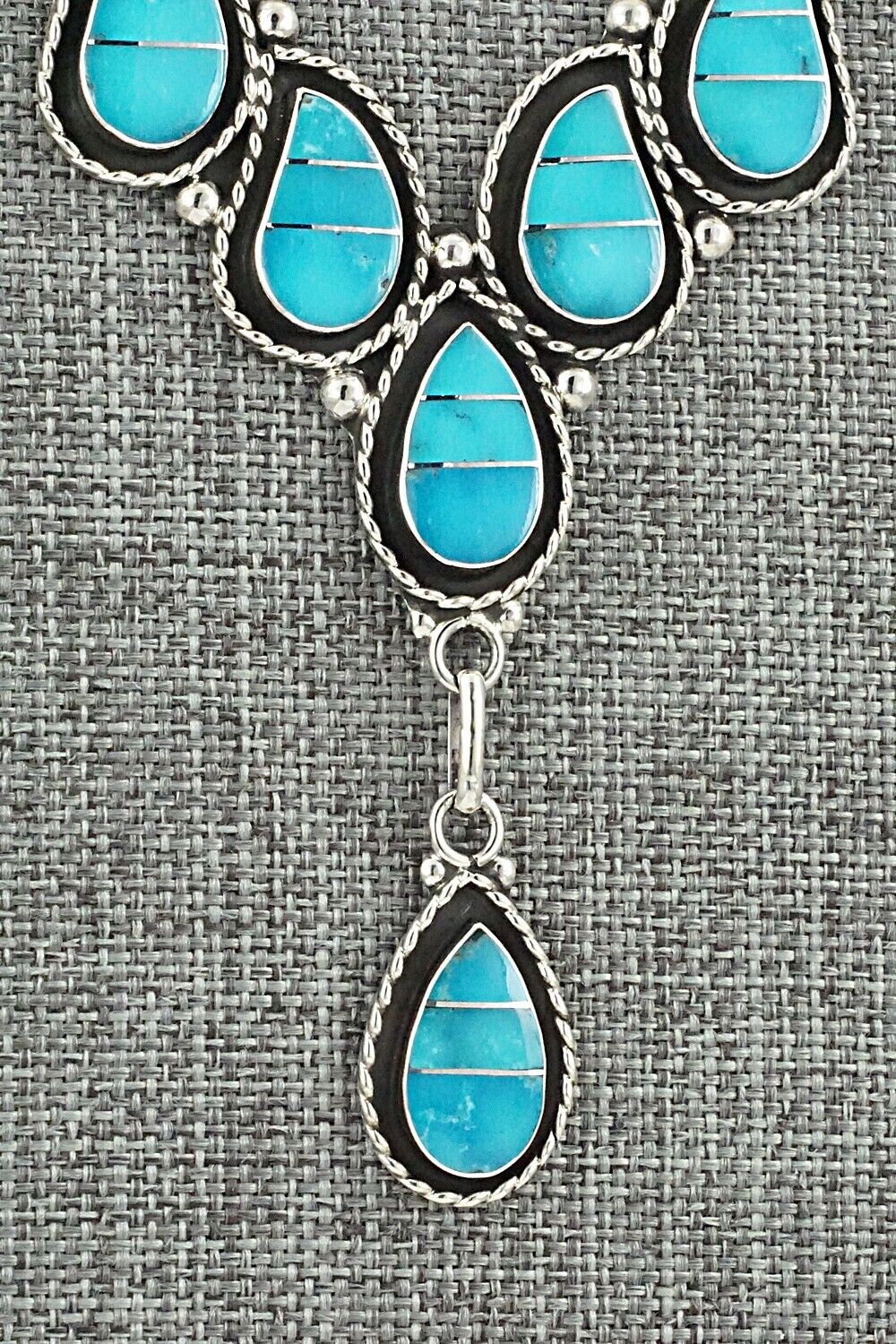 Turquoise & Sterling Silver Necklace Set - Faye Lowsayatee