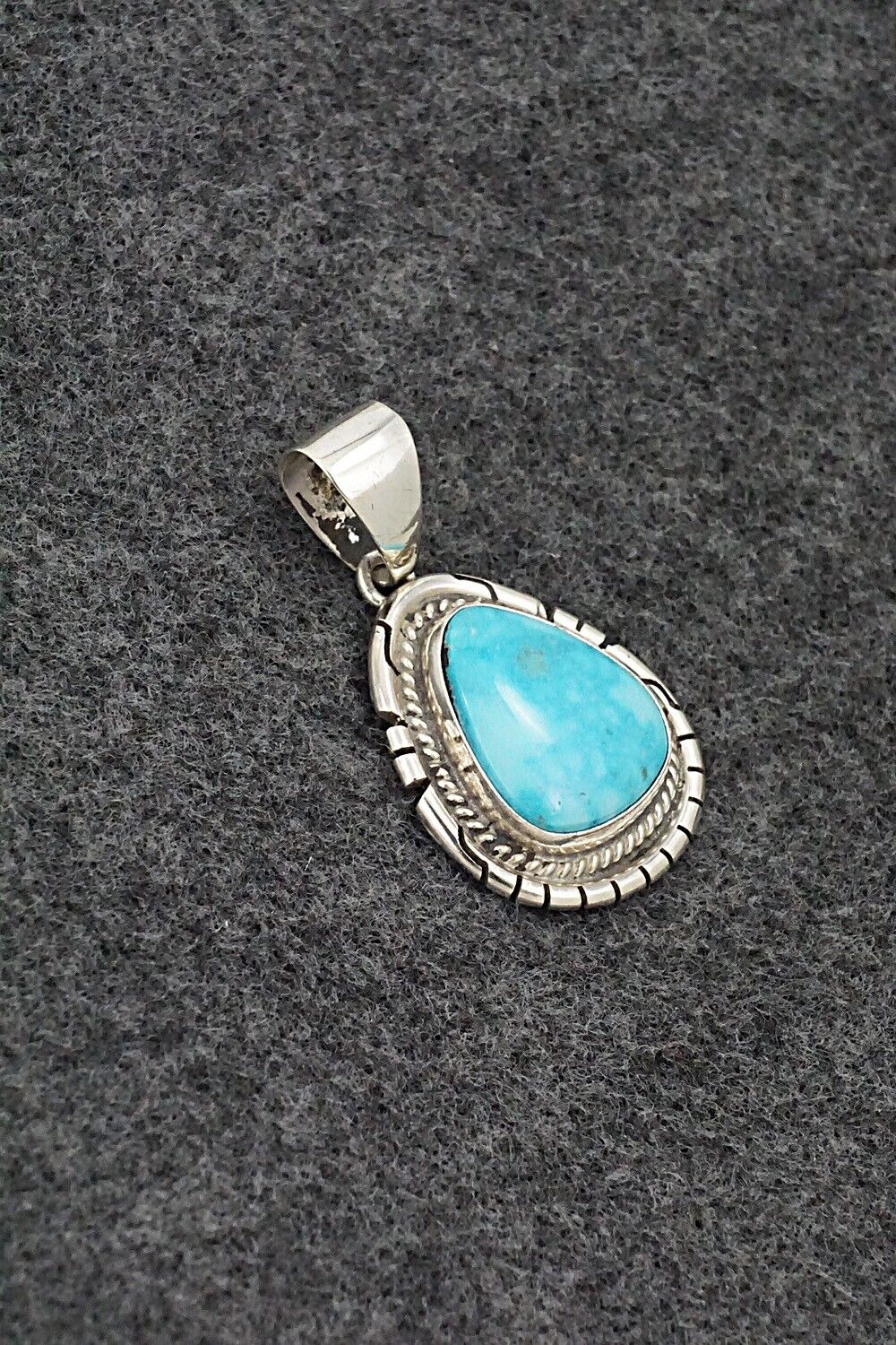 Turquoise & Sterling Silver Pendant - Peggy Skeets