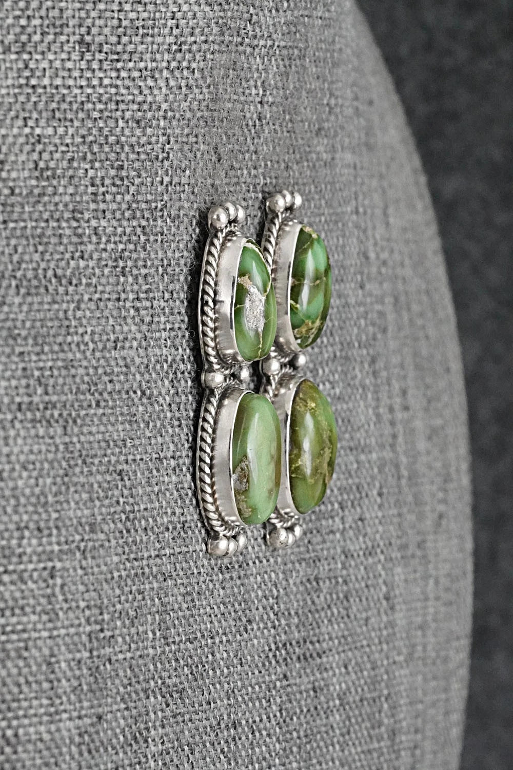 Turquoise & Sterling Silver Earrings - Rena Begay
