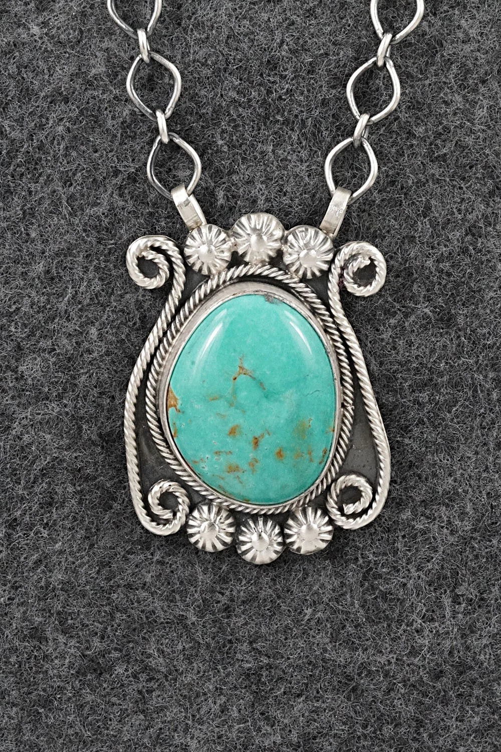 Turquoise & Sterling Silver Necklace - Cordell Platero