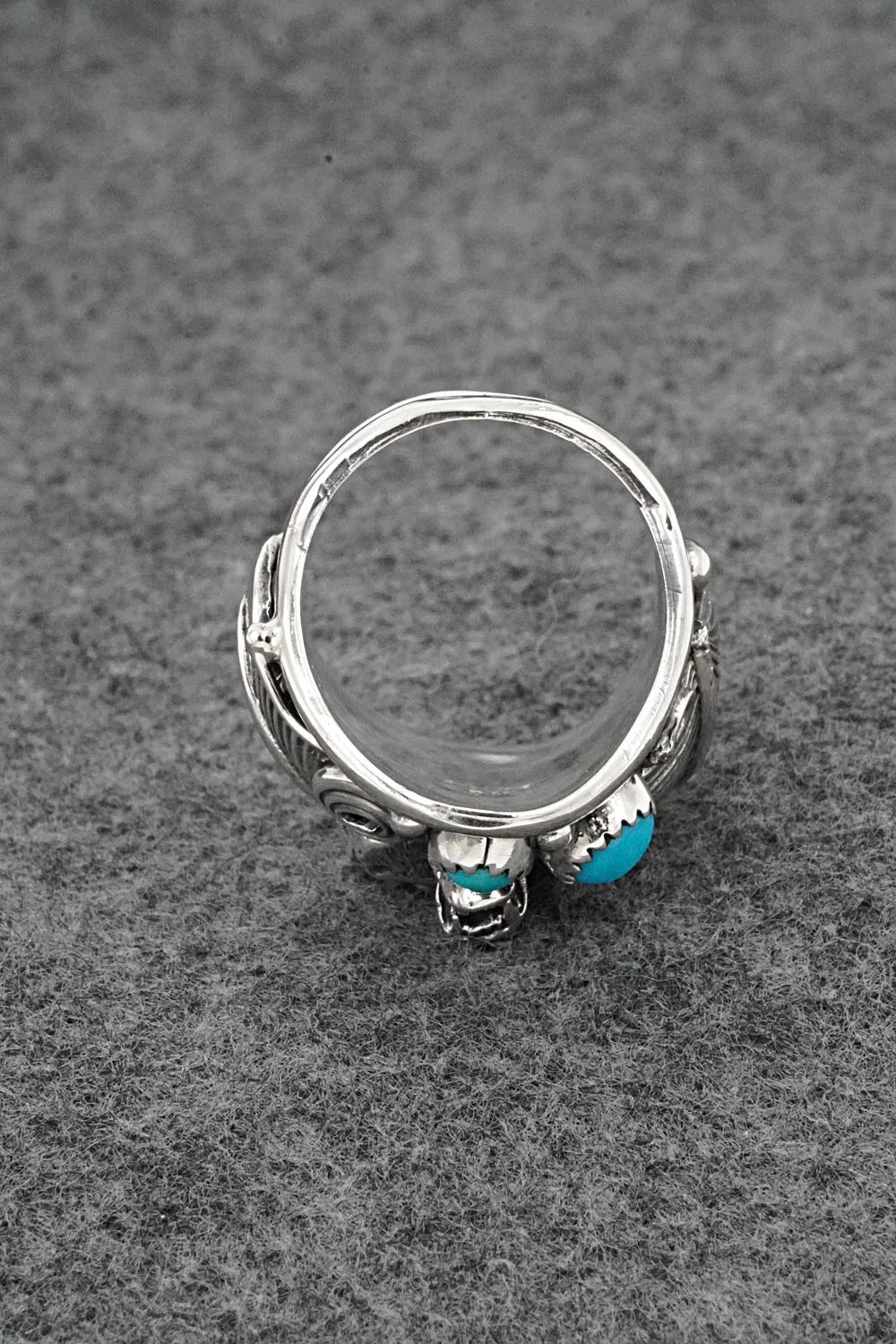 Turquoise & Sterling Silver Ring - Darrell Morgan - Size 10