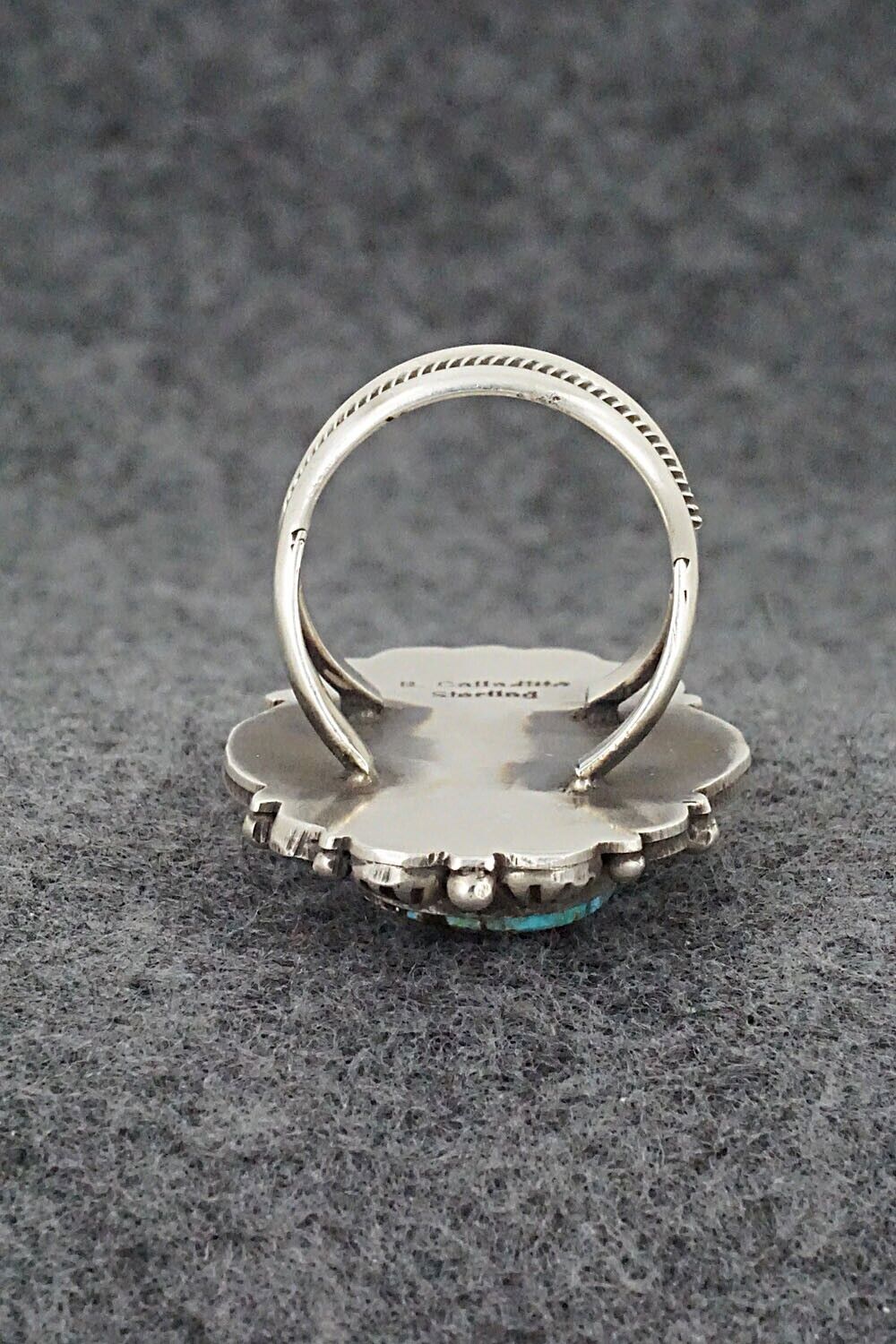 Turquoise & Sterling Silver Ring - Rosita Calladitto - Size 8.5