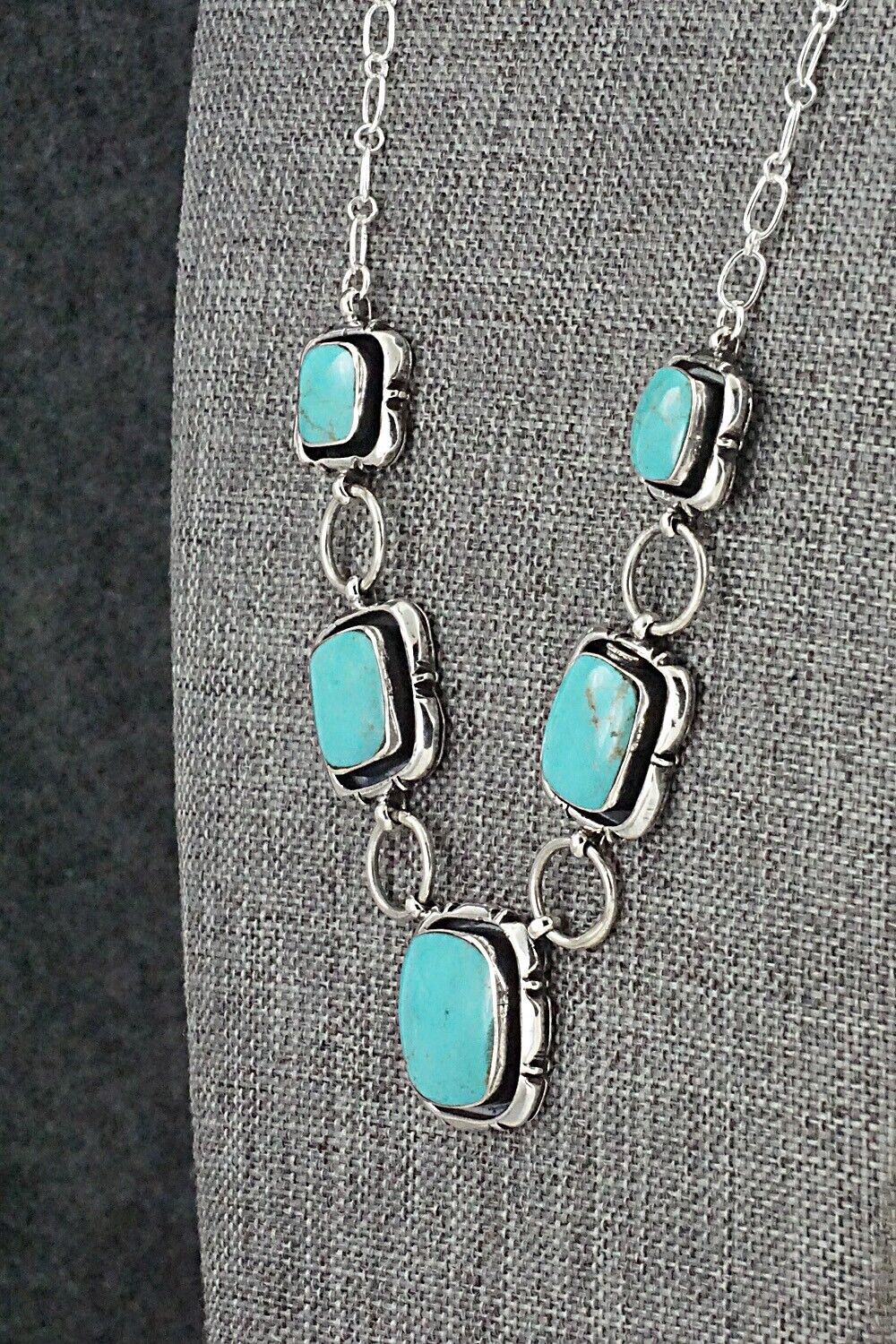 Turquoise & Sterling Silver Necklace - Mike Smith