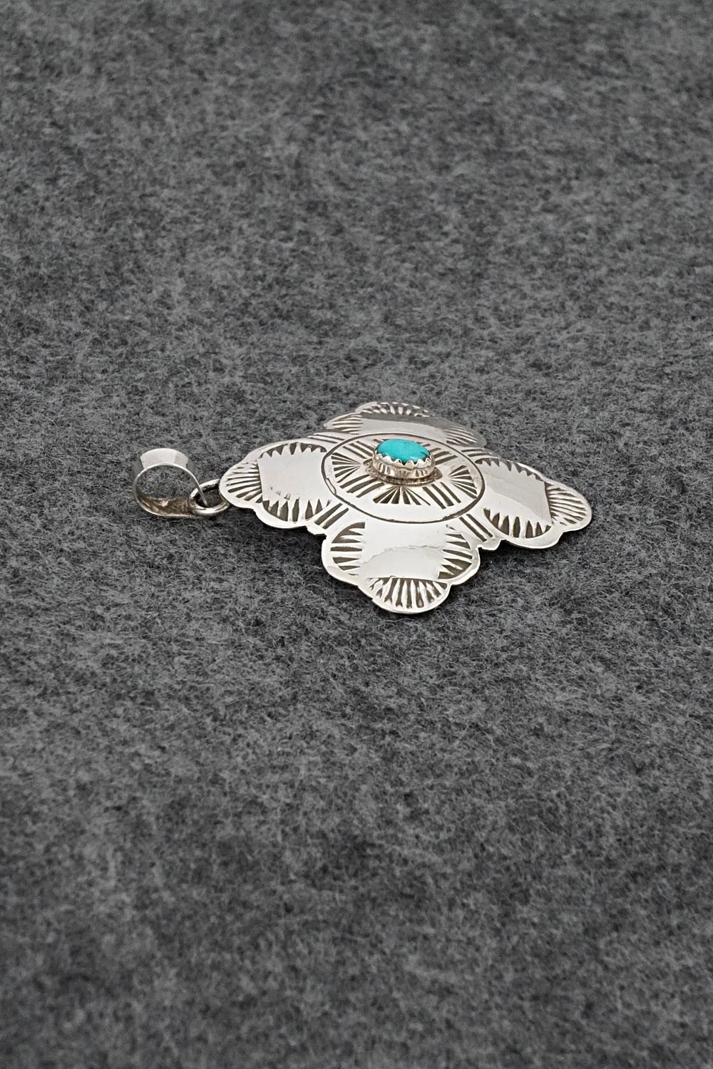Turquoise & Sterling Silver Pendant - Bertha Begay