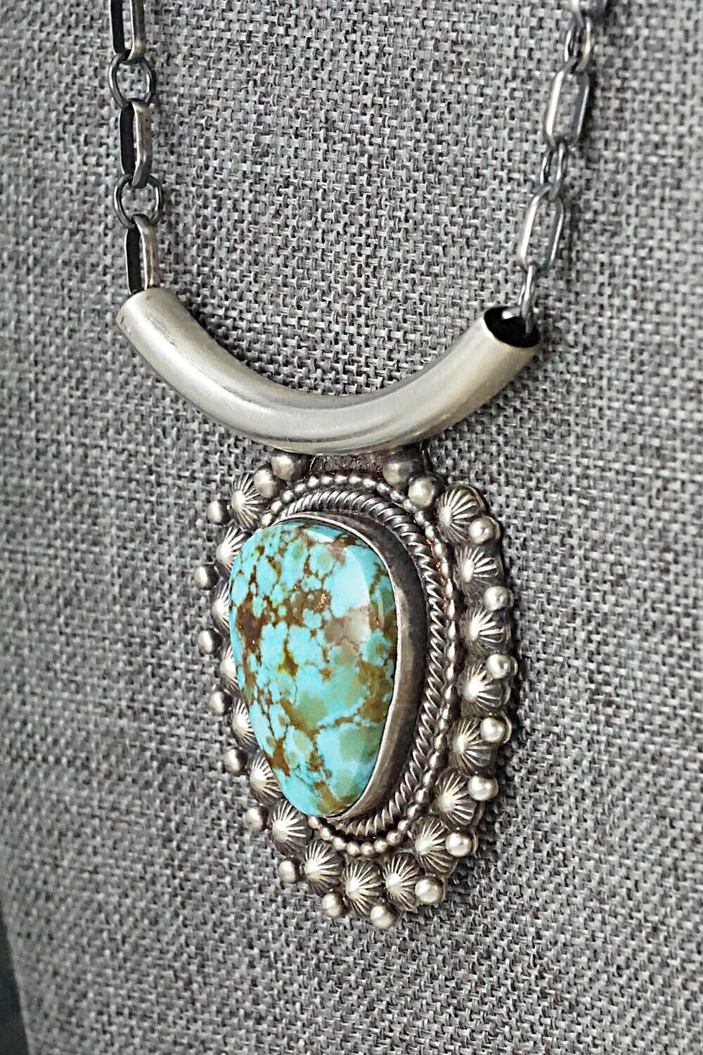 Turquoise & Sterling Silver Necklace - Tom Lewis