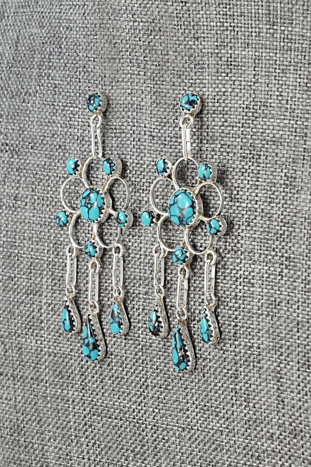 Turquoise & Sterling Silver Earrings - Vivianita Booqua