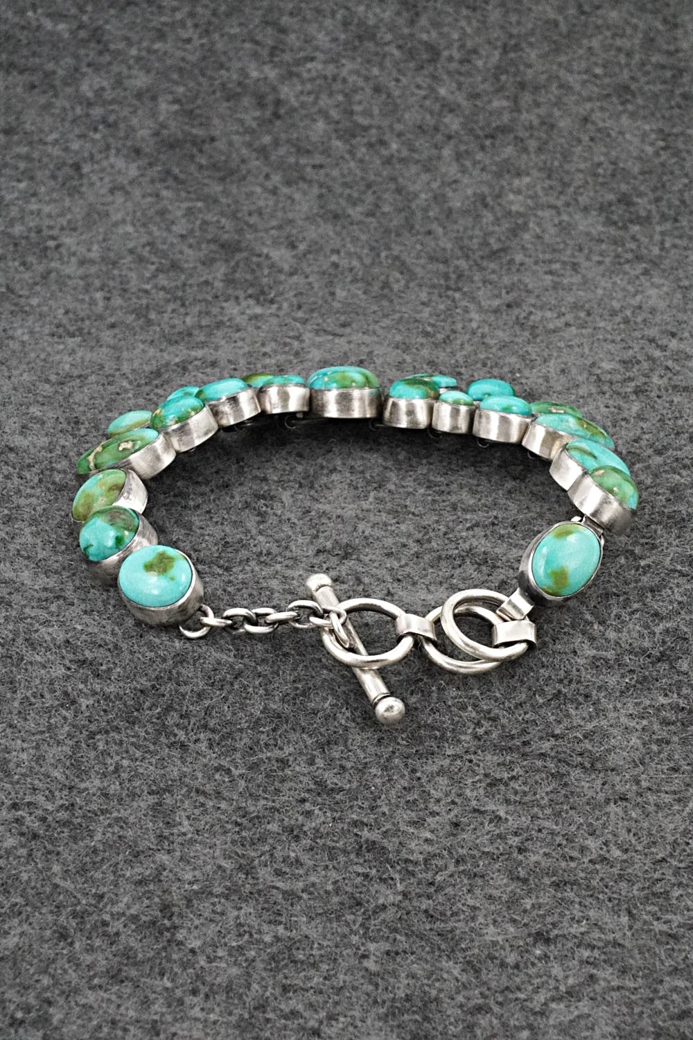 Turquoise & Sterling Silver Link Bracelet - Loretta Delgarito
