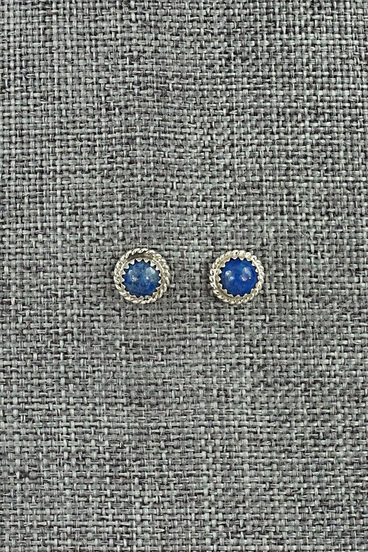 Lapis & Sterling Silver Earrings - Esther White