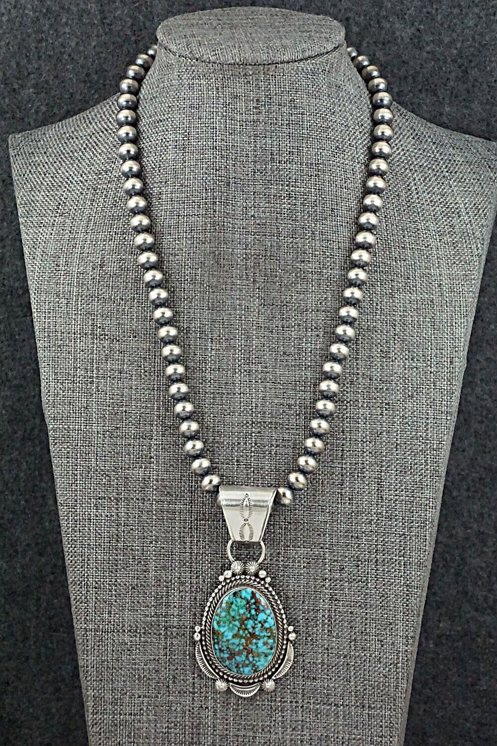 Turquoise & Sterling Silver Necklace - Tom Lewis