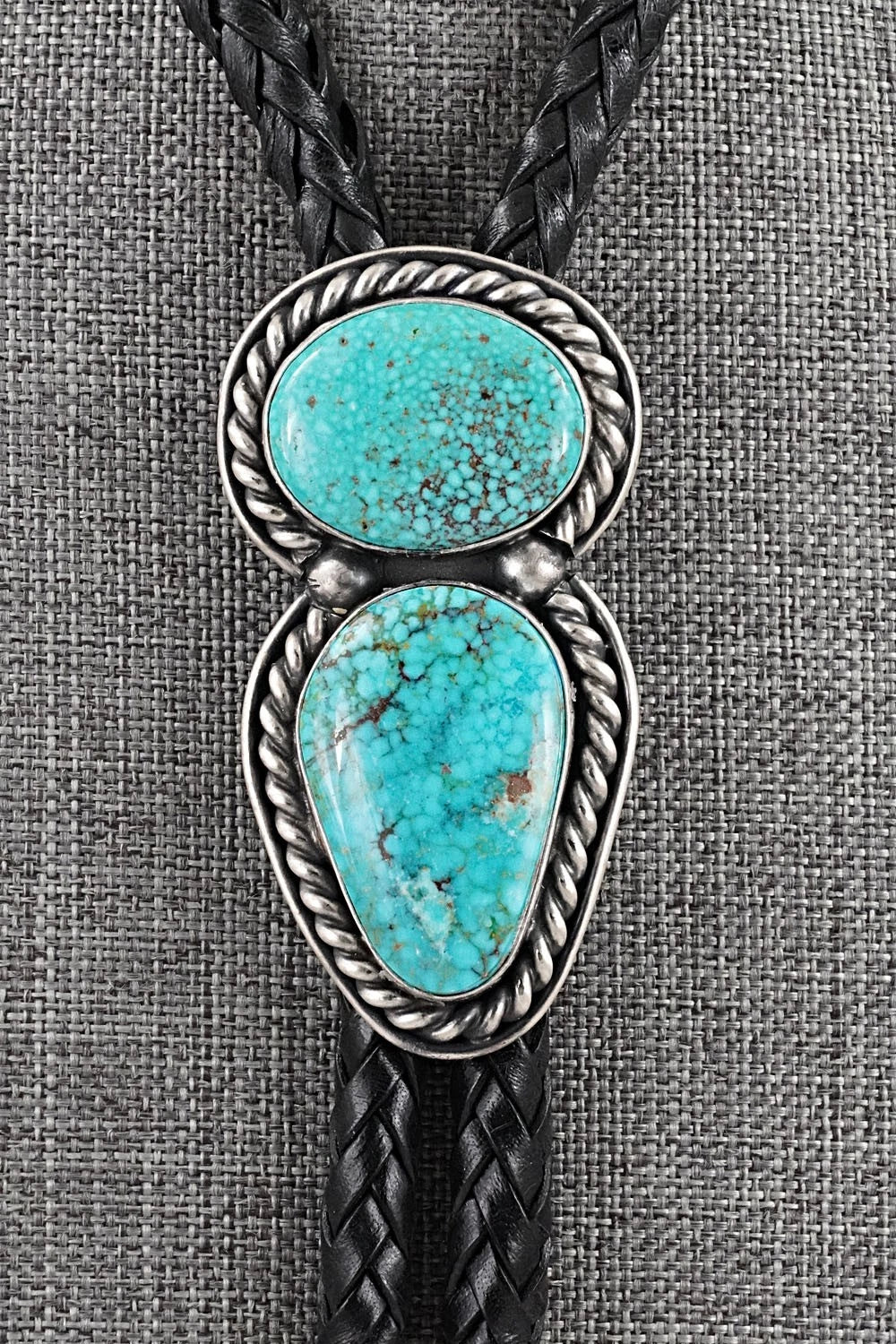 Turquoise & Sterling Silver Bolo Tie - Darrin Livingston