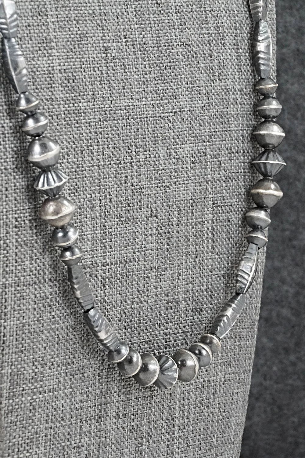 Sterling Silver Navajo Pearl Necklace 24" - Vintage