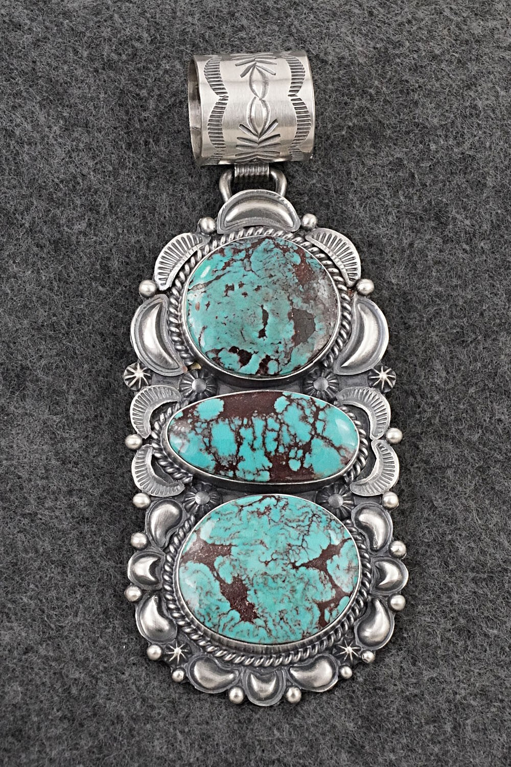 Turquoise & Sterling Silver Pendant - Raymond Delgarito