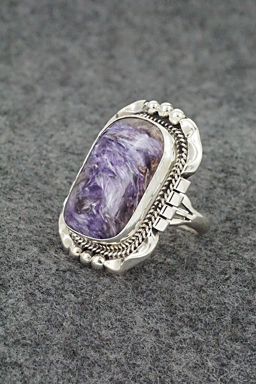 Charoite & Sterling Silver Ring - Samuel Yellowhair - Size 6.75