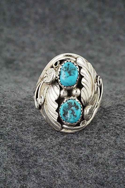 Turquoise & Sterling Silver Ring - Lorena Brown - Size 12