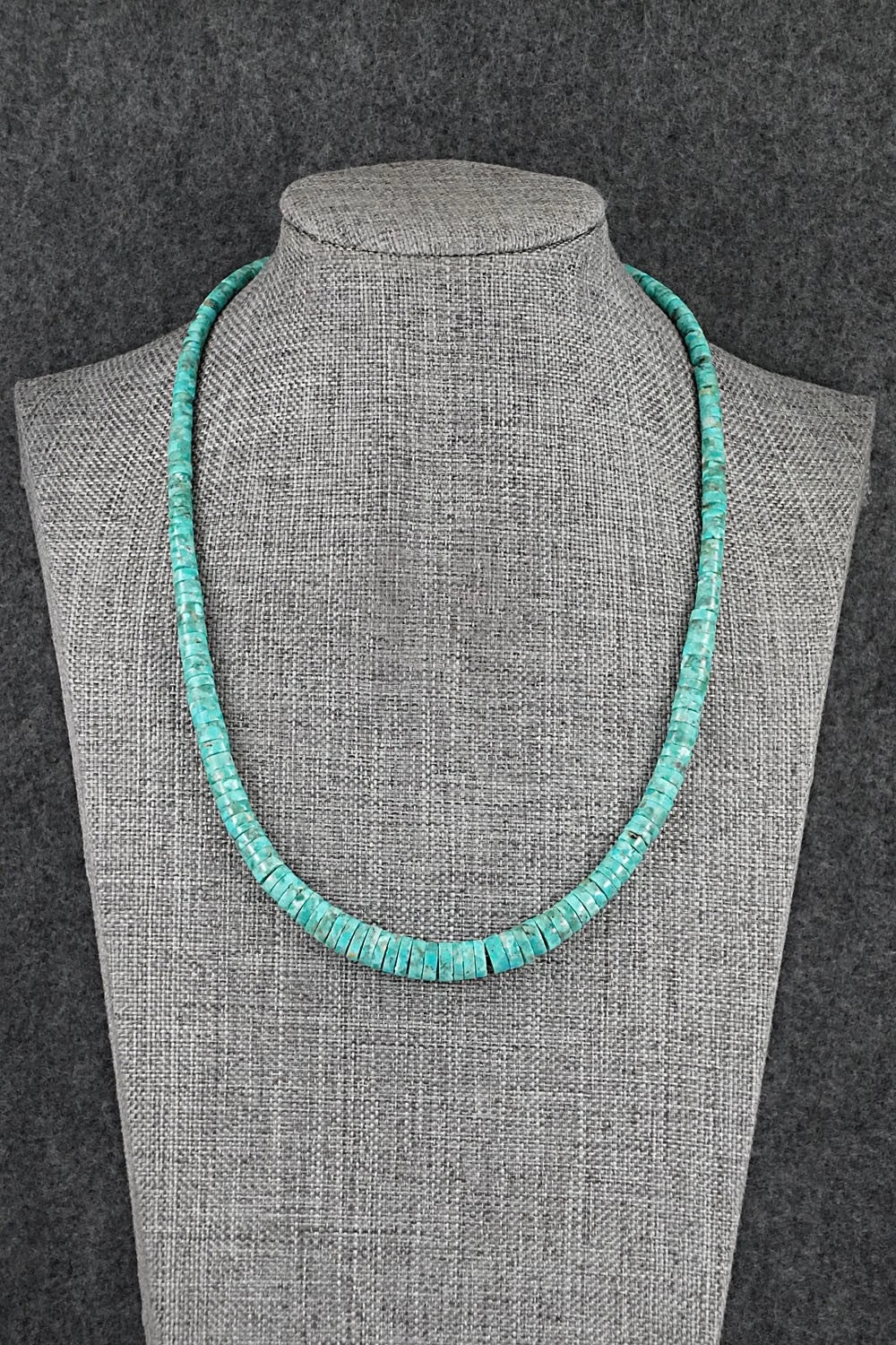 Turquoise & Sterling Silver Necklace 18" - Doreen Jake