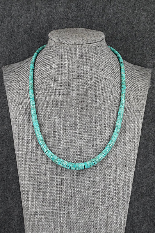 Turquoise & Sterling Silver Necklace 18" - Doreen Jake