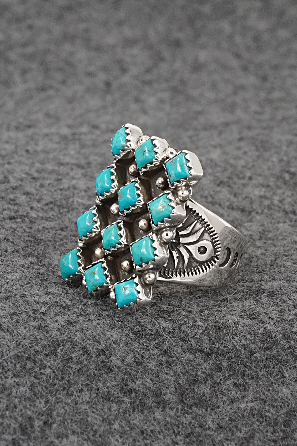 Turquoise & Sterling Silver Ring - Verley Betone - Size 8.5