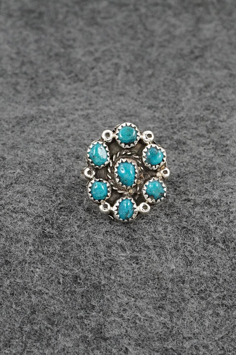 Turquoise & Sterling Silver Ring - Priscilla Reeder - Size 7.5