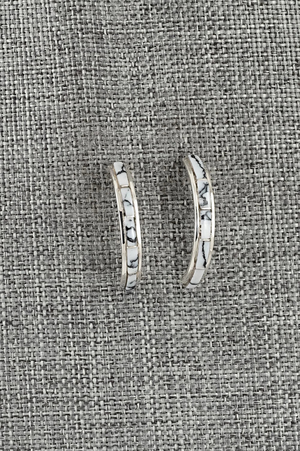 White Buffalo & Sterling Silver Earrings - Nathaniel Johnson