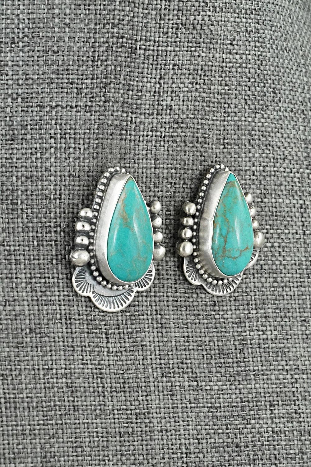 Turquoise & Sterling Silver Earrings - Bobby Johnson