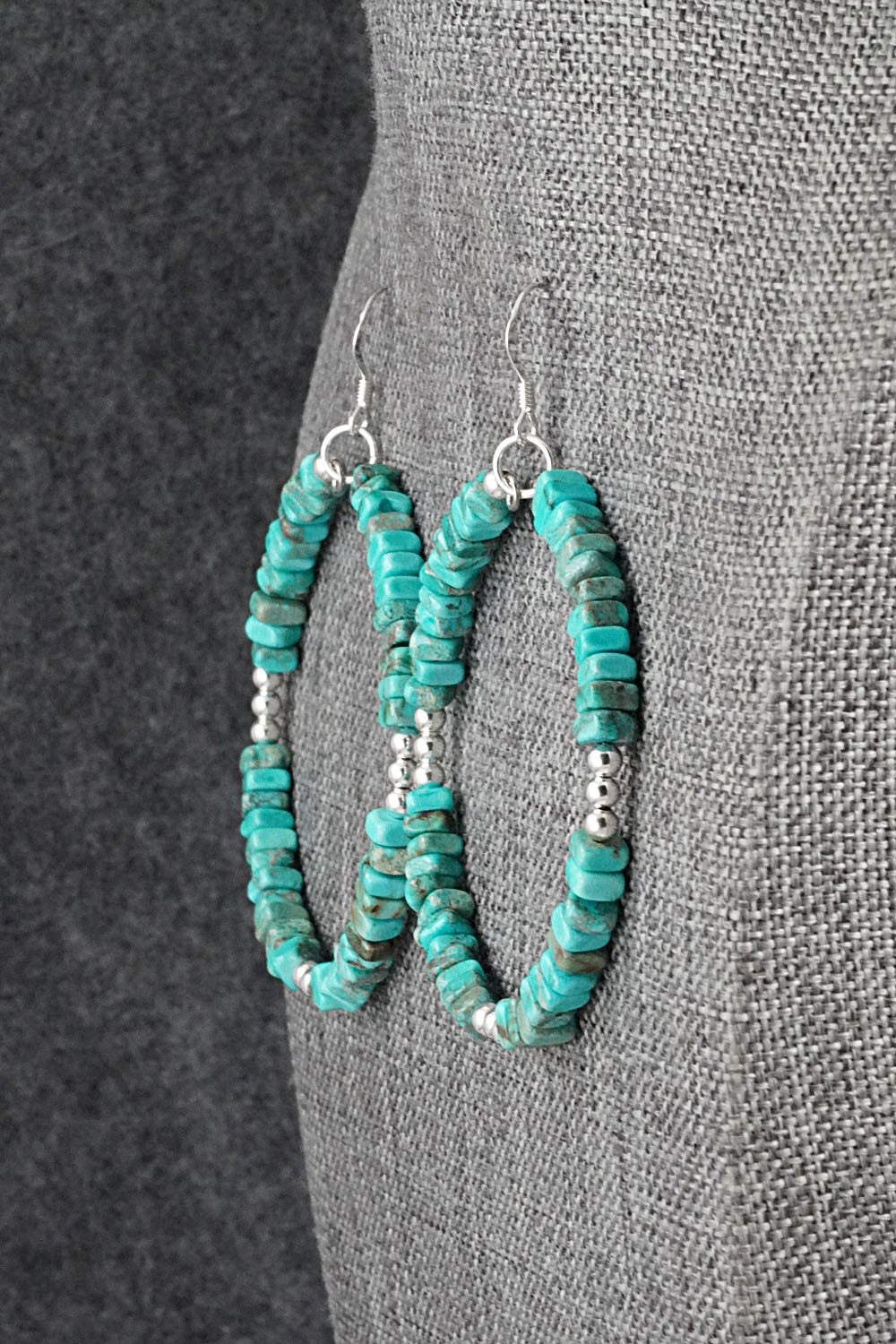 Turquoise & Sterling Silver Earrings - Doreen Jake