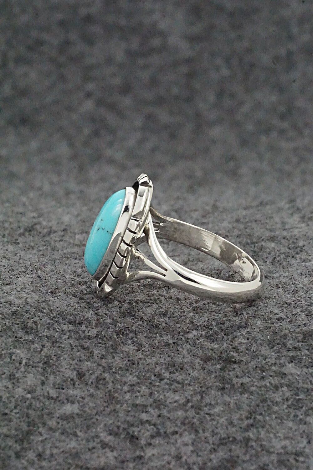 Turquoise & Sterling Silver Ring - Amos Begay - Size 8.5