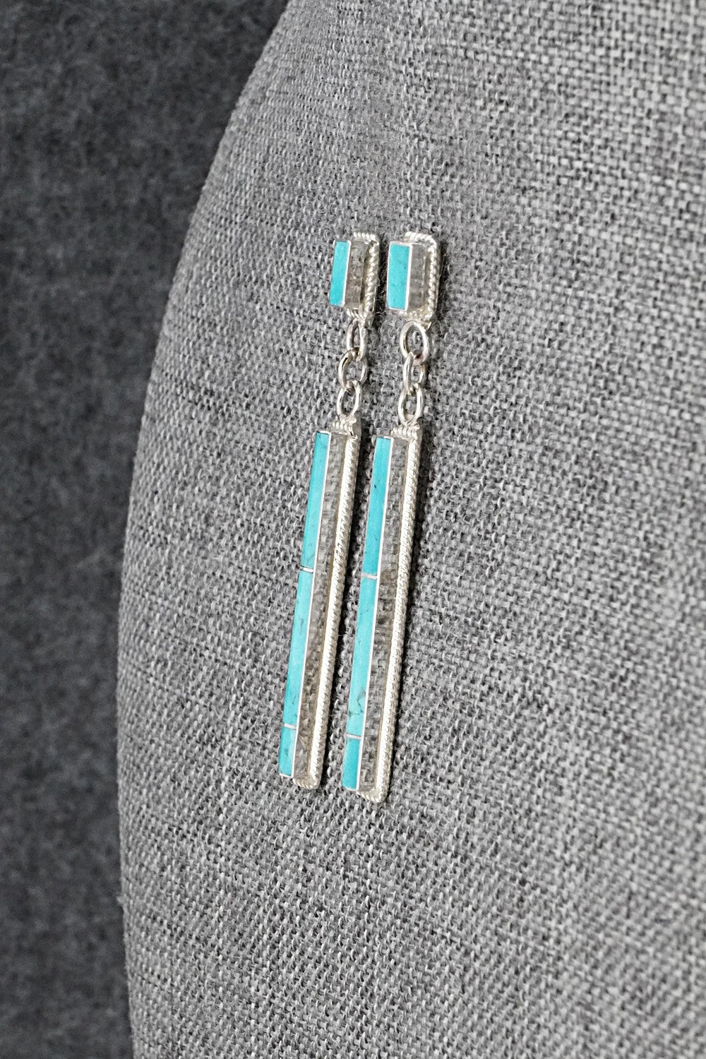 Turquoise & Sterling Silver Earrings - Ricky Booqua