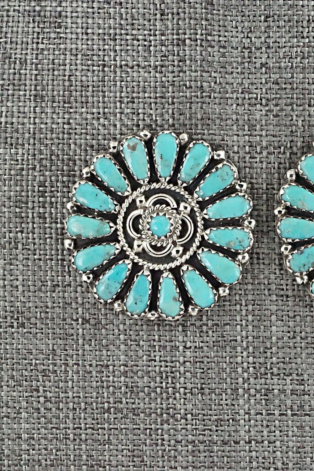 Turquoise and Sterling Silver Earrings - Zeita Begay