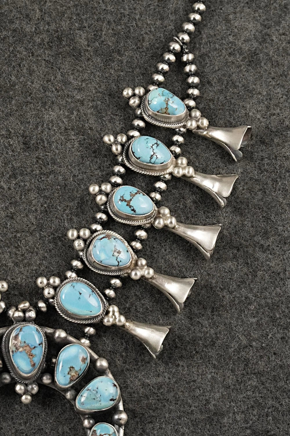 Turquoise & Sterling Silver Squash Blossom Set - Darrin Livingston