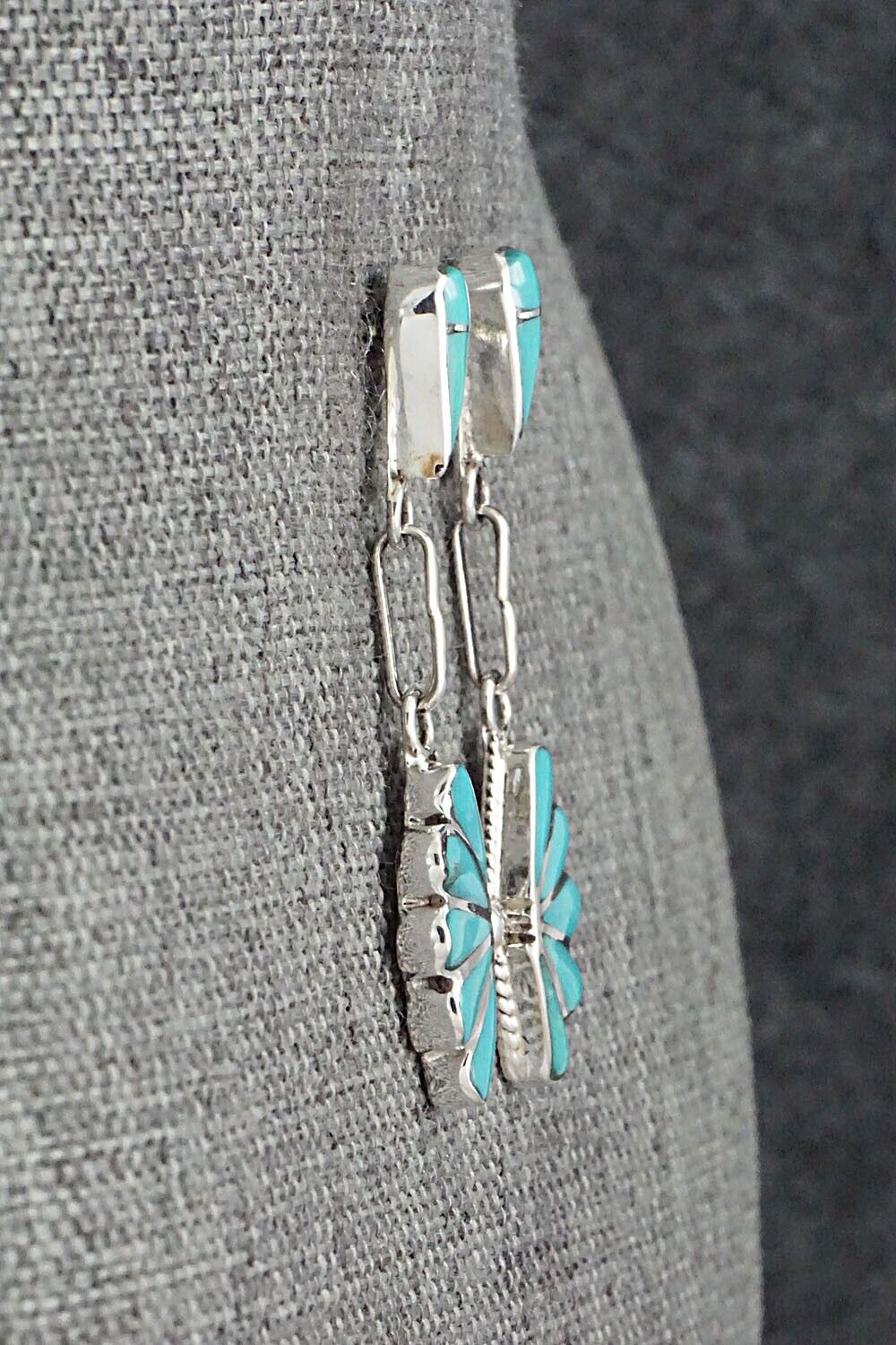 Turquoise and Sterling Silver Earrings - Velda Nastacio