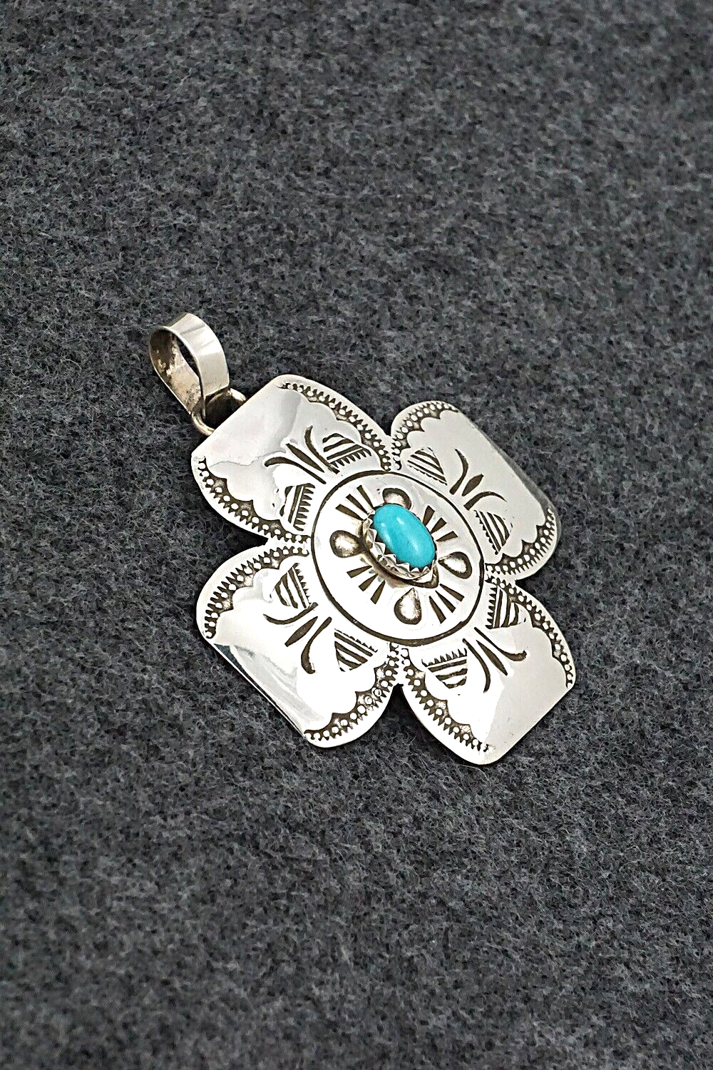 Turquoise & Sterling Silver Pendant - Bertha Begay