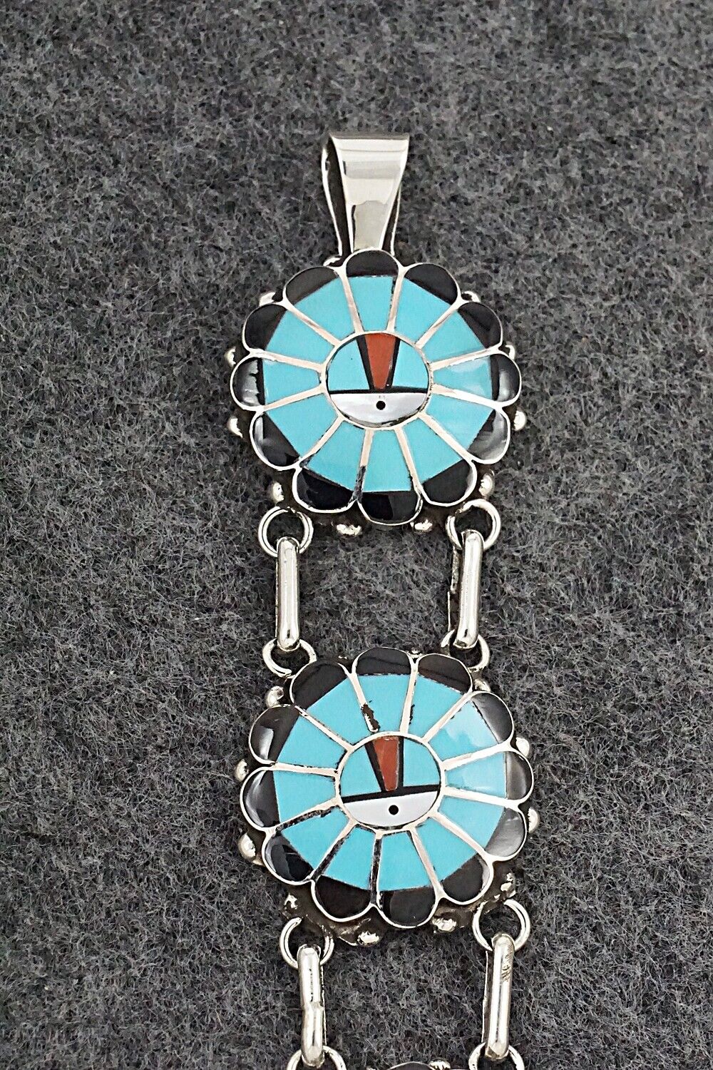 Multi-Stone & Sterling Silver Pendant - Delbert Soseeah