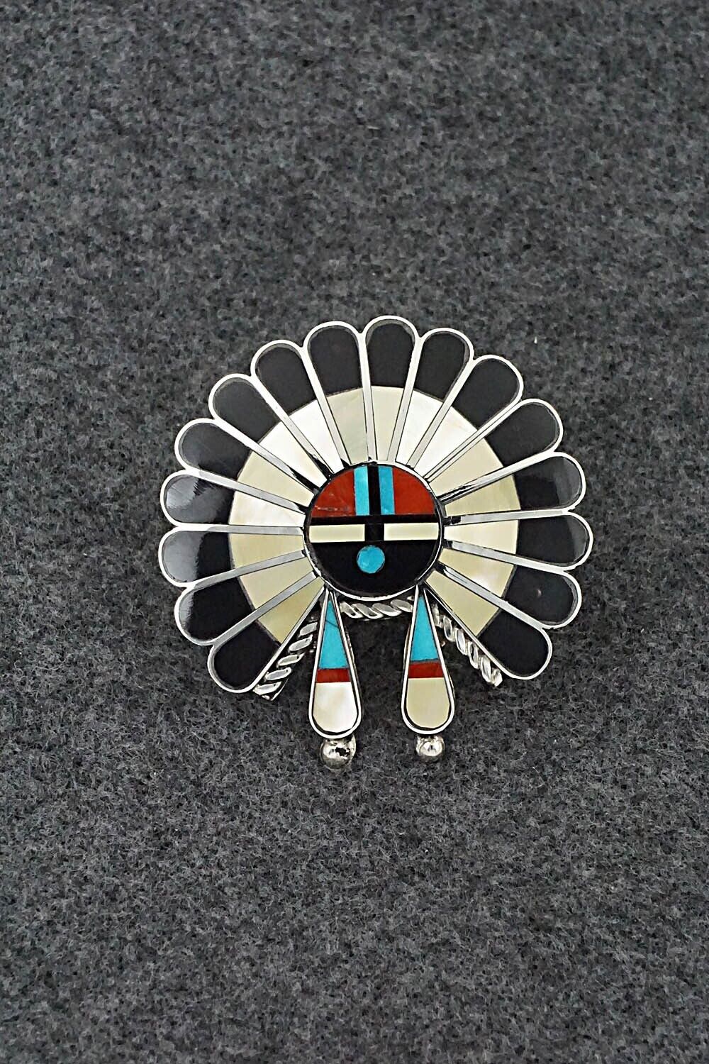 Multi-Stone & Sterling Silver Ring - April Unkestine - Size 8 Adj.