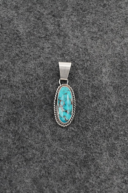 Turquoise & Sterling Silver Pendant - Rena Begay