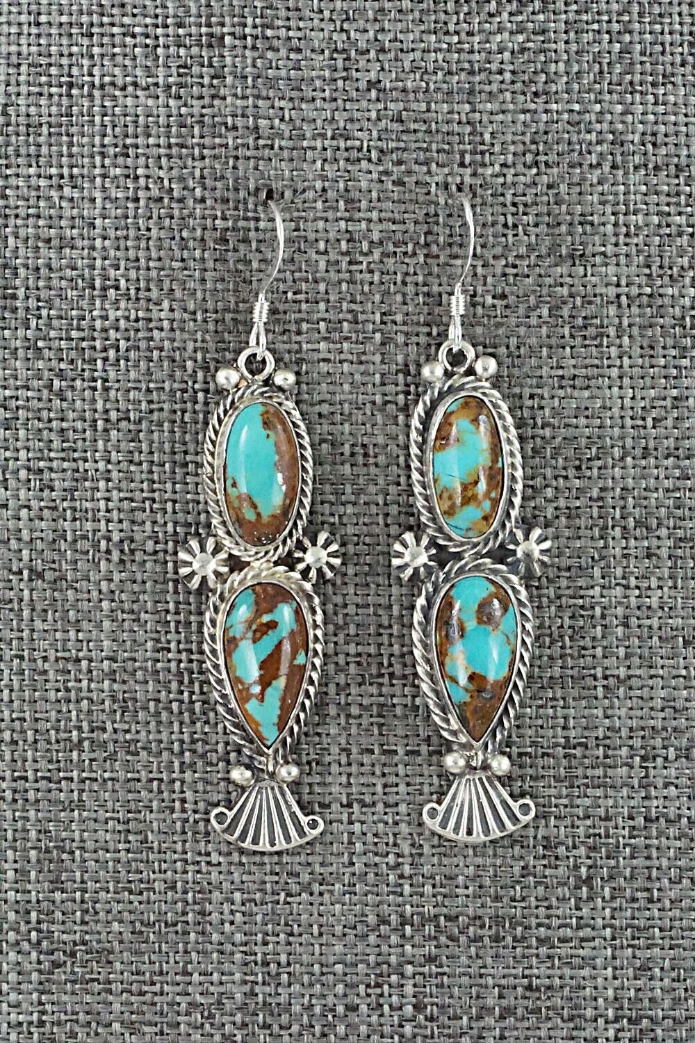 Turquoise & Sterling Silver Earrings - Verley Betone