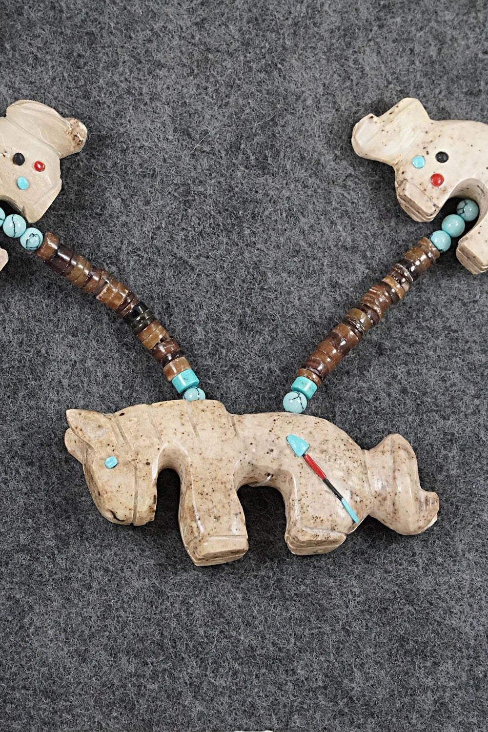 Multi-Stone Horse Fetish & Sterling Silver Necklace Set - Dannette Laate
