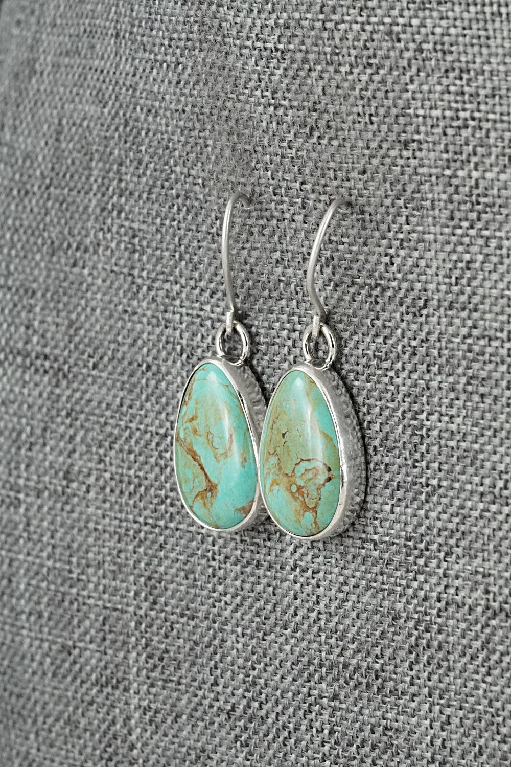 Turquoise & Sterling Silver Earrings - Eugene Gruber